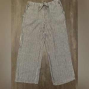 URBAN OUTFITTERS TAN AND GREY STRIPED LINEN BLEND PANTS - Size Medium SKU:442